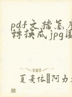 pdf文档怎么转换成jpg图片