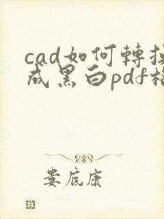 cad如何转换成黑白pdf格式