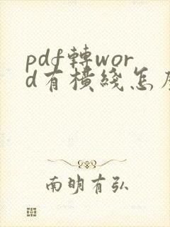 pdf转word有横线怎么去掉