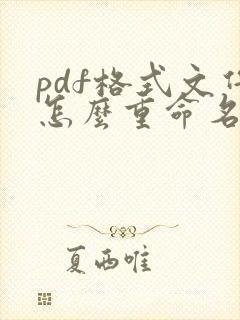 pdf格式文件怎么重命名