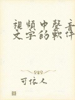 视频中声音转换文字的软件