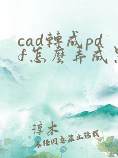 cad转成pdf怎么弄成黑白的