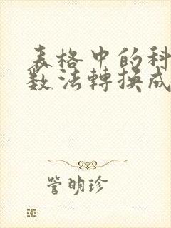 表格中的科学计数法转换成文本