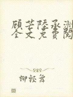 顾芒陆承洲小说全文免费阅读无弹窗