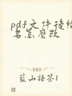 pdf文件后缀名怎么改