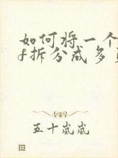 如何将一个pdf拆分成多页