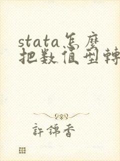 stata怎么把数值型转换成文本