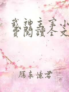 武神主宰小说免费阅读全文无窗口