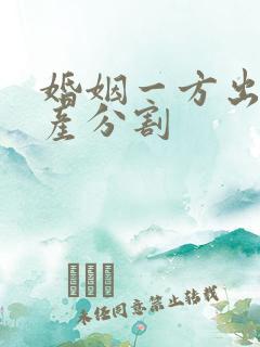 婚姻一方出轨财产分割