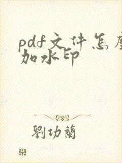 pdf文件怎么加水印