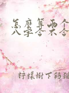 怎么算两个人的八字合不合