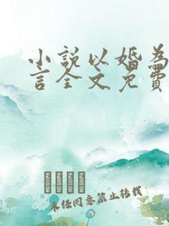 小说以婚为名臣言全文免费阅读