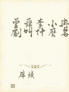 曾舜李小冉电视剧叫什么名字