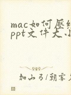 mac如何压缩ppt文件大小
