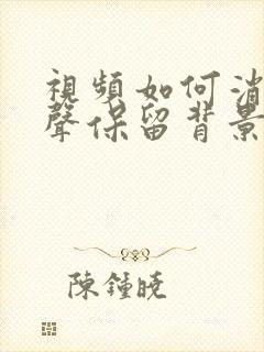 视频如何消除人声保留背景声