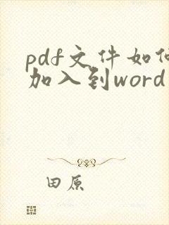 pdf文件如何加入到word中