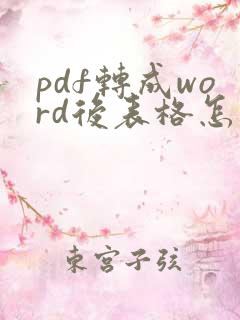 pdf转成word后表格怎么调