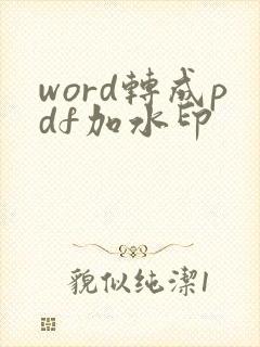 word转成pdf加水印