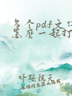 多个pdf文件怎么一起打印