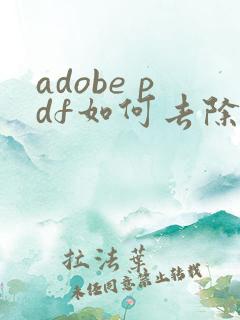 adobe pdf如何去除水印