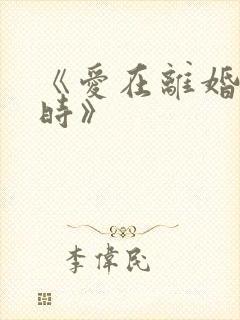 《爱在离婚进行时》