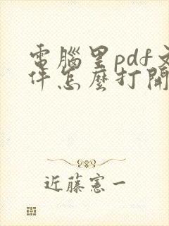 电脑里pdf文件怎么打开