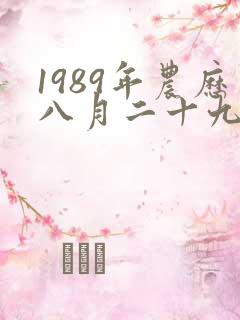 1989年农历八月二十九生辰八字