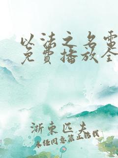 以法之名电视剧免费播放全集