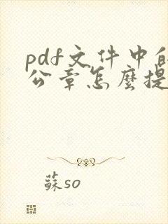 pdf文件中的公章怎么提取