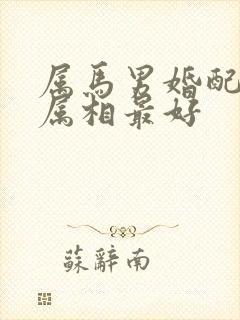 属马男婚配什么属相最好