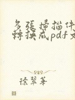多张扫描件怎么转换成pdf文档