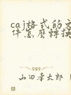 caj格式的文件怎么转换成pdf