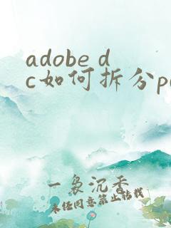 adobe dc如何拆分pdf