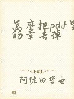 怎么把pdf里的章去掉