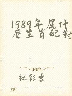 1989年属什么生肖配对最好
