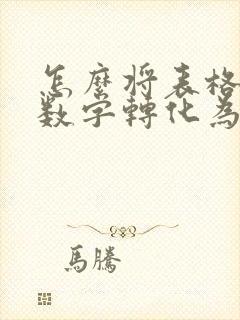 怎么将表格里的数字转化为数字格式