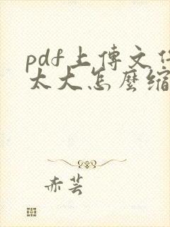 pdf上传文件太大怎么缩小