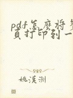 pdf怎么将多页打印到一页