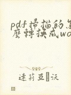 pdf扫描的怎么转换成word