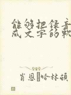 能够把录音转化成文字的软件