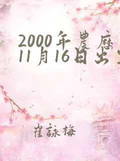 2000年农历11月16日出生的女孩命运