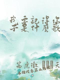 我要记得你的样子是什么歌里面的