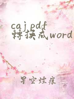 caj pdf转换成word