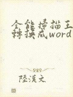 全能扫描王怎么转换成word