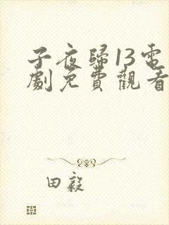 子夜归13电视剧免费观看全集高清
