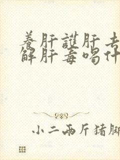 养肝护肝去肝火解肝毒喝什么