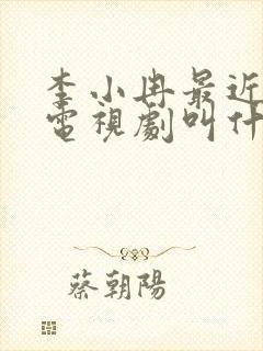 李小冉最近演的电视剧叫什么名字