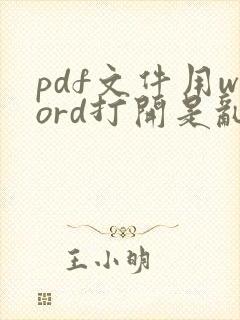 pdf文件用word打开是乱码