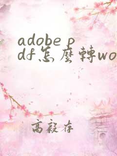 adobe pdf怎么转word