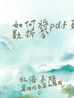 如何将pdf页数拆分
